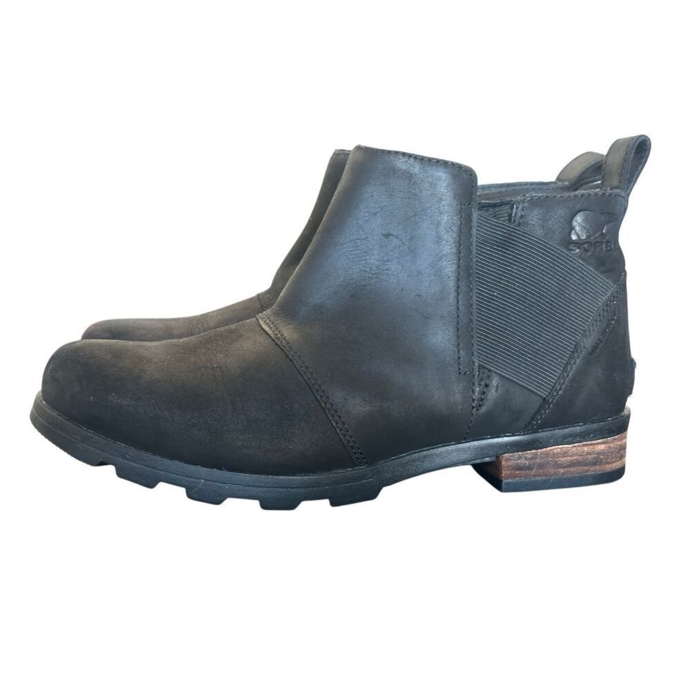 Sorel Emelie Chelsea Black Bootie Size 8